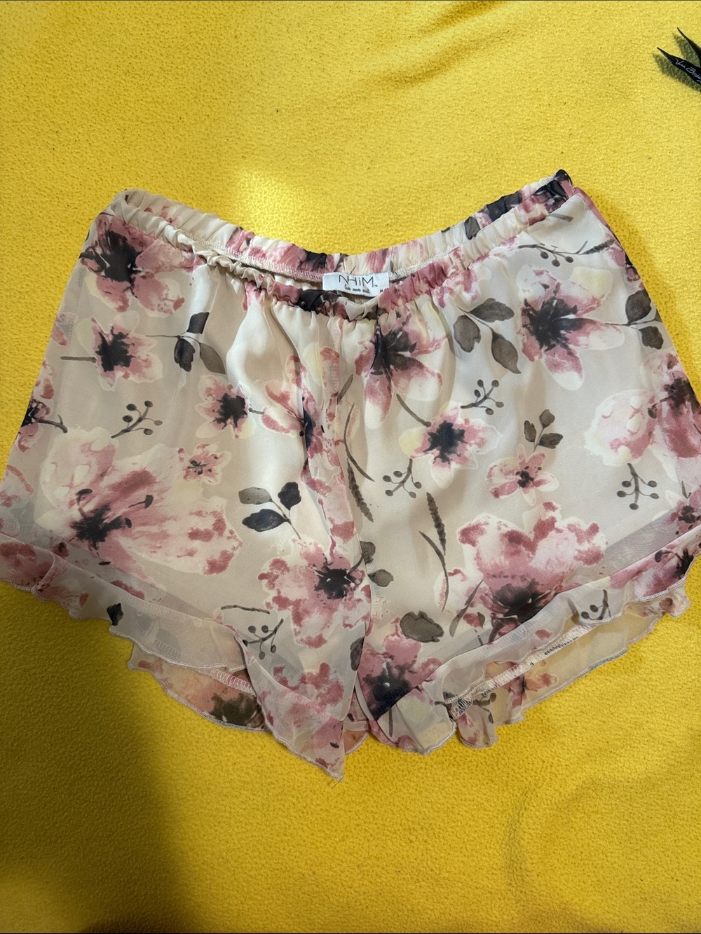 Floral Print Chiffon dress Shorts - Pink Floral